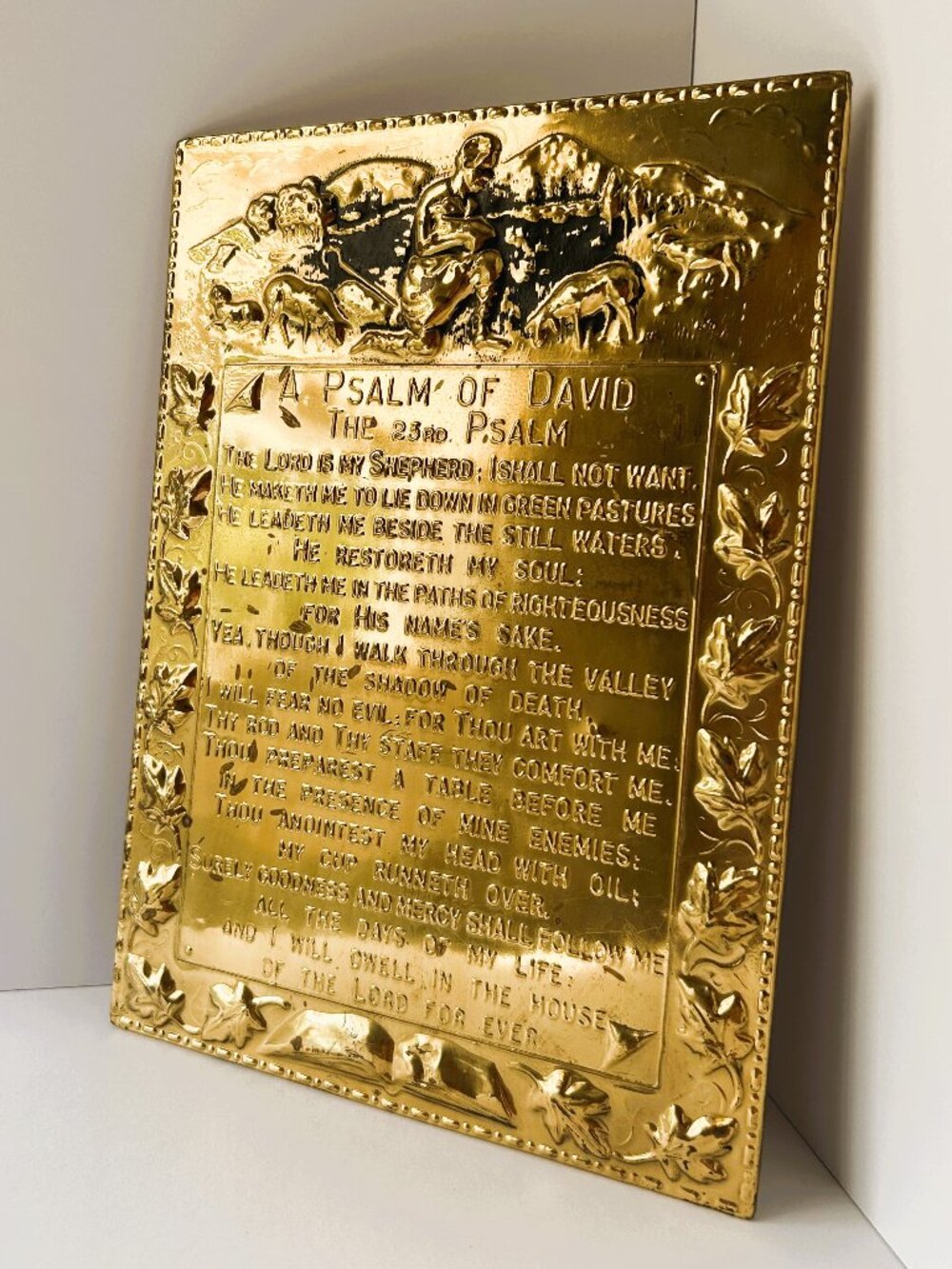 Brass Elpec Made in England Psalm Of David The 23rd Psalm